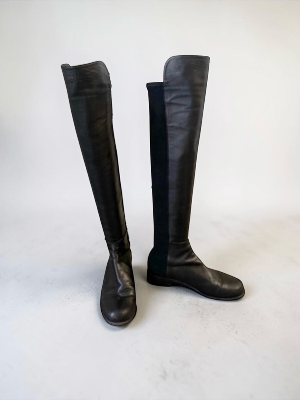 STUART WEITZMAN 5050 NAPPA LEATHER BACK STRETCH OTK BOOTS SIZE 6